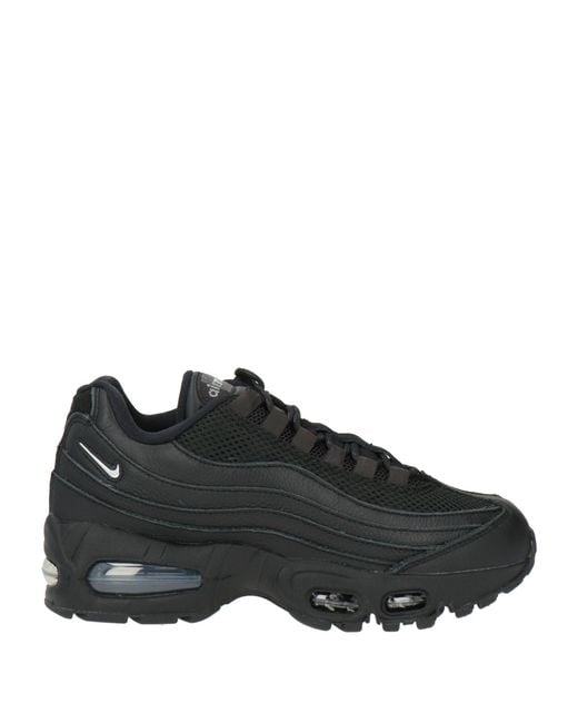 Nike Black Sneakers Leather, Textile Fibers