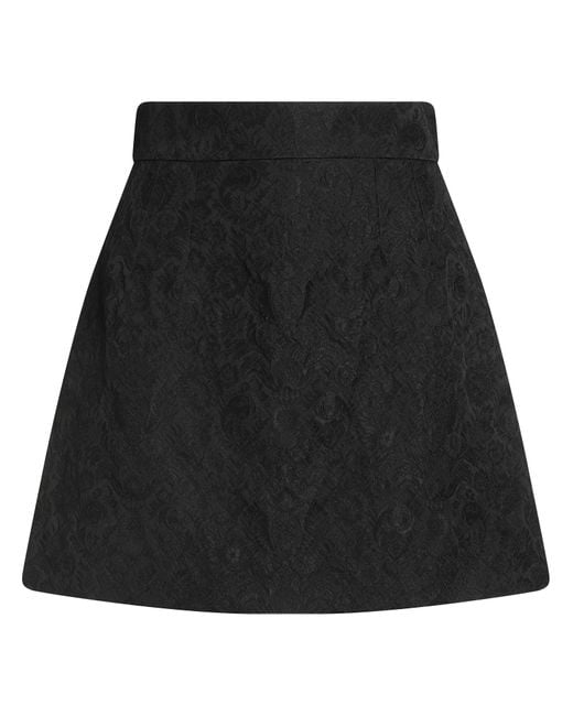 Dolce & Gabbana Black Mini Skirt Polyester, Acetate, Polyamide
