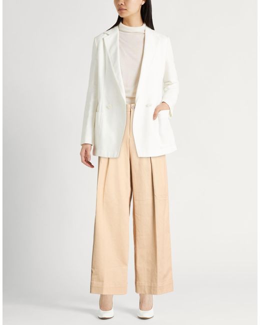 White Sand Natural Sand Pants Cotton, Elastane