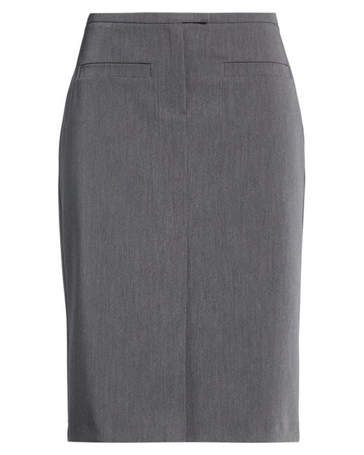 Patrizia Pepe Gray Midi Skirt Polyester, Viscose, Elastane