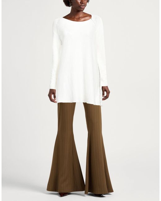 Isabel Benenato White Ivory Sweater Linen