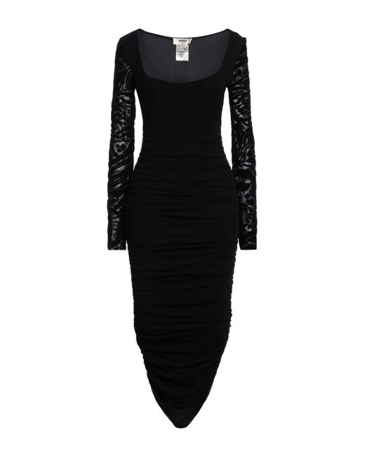 Fuzzi Black Midi Dress