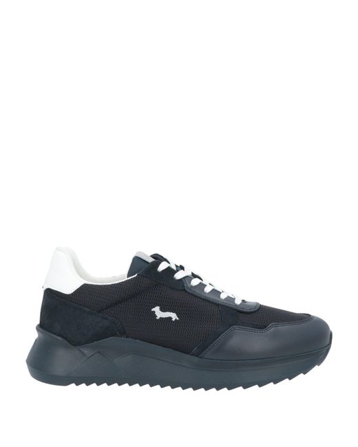 Harmont & Blaine Blue Sneakers Calfskin, Textile Fibers for men
