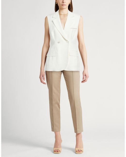 Peserico White Blazer Viscose, Linen