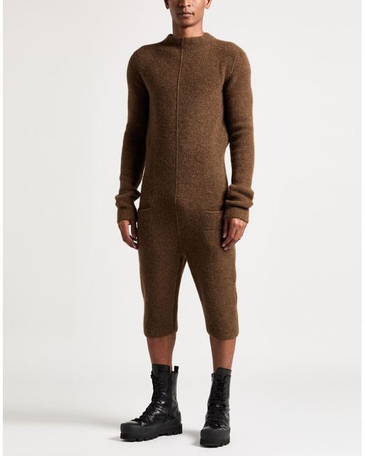 Rick Owens Brown Dark Playsuit Virgin Wool for men