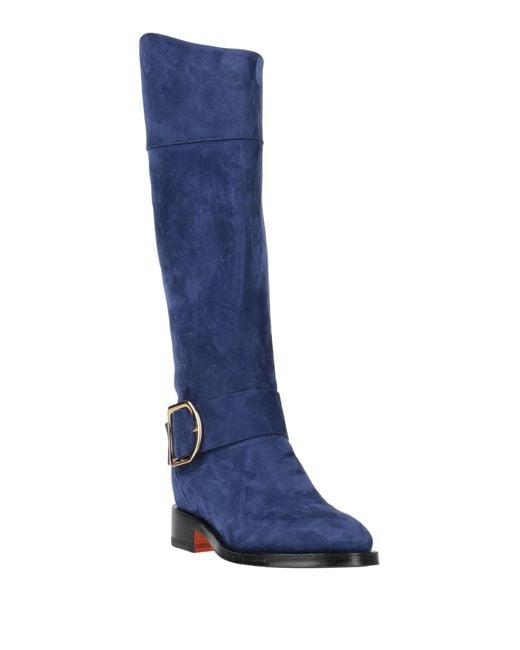 Santoni Blue Boot Leather