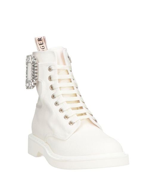 Roger Vivier Natural Ankle Boots Textile Fibers