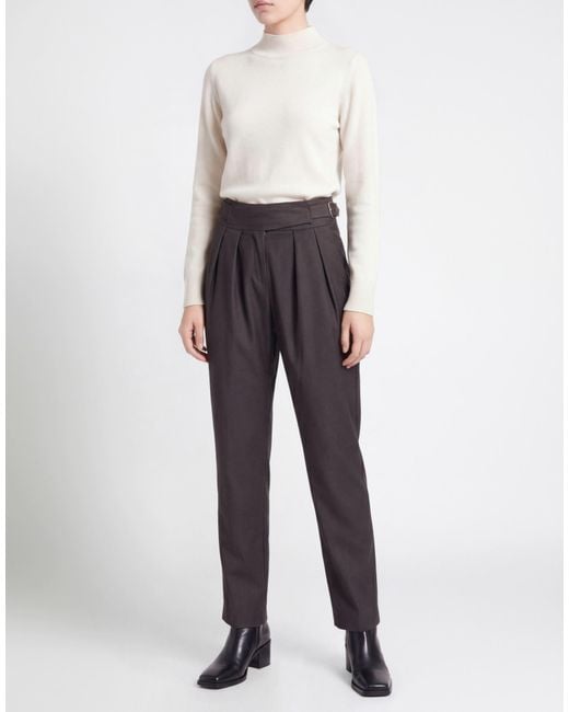 Nenette Black Charcoal Pants Polyester, Viscose, Elastane