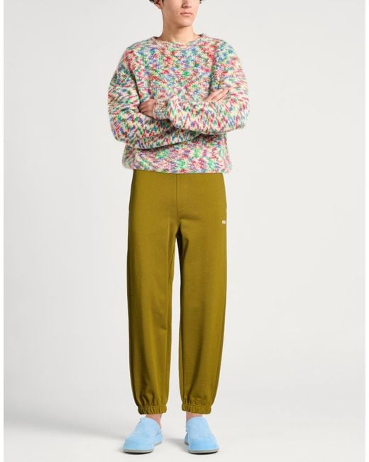 MSGM Green Military Pants Cotton for men