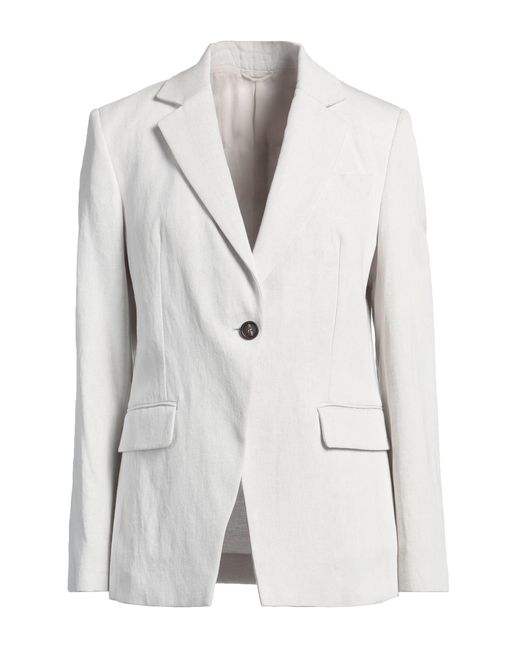 Brunello Cucinelli White Blazer Cotton, Linen, Brass
