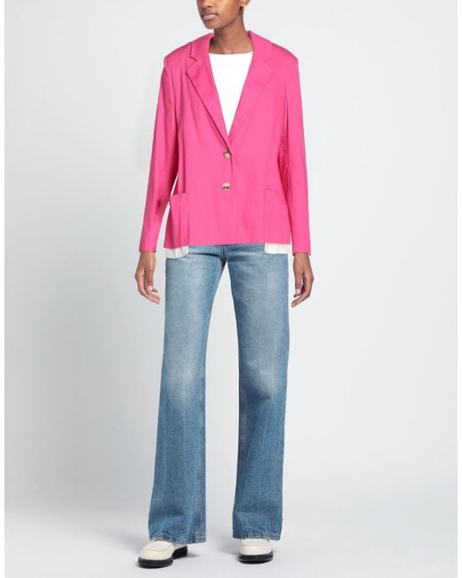 ViCOLO Pink Fuchsia Blazer Cotton, Elastane