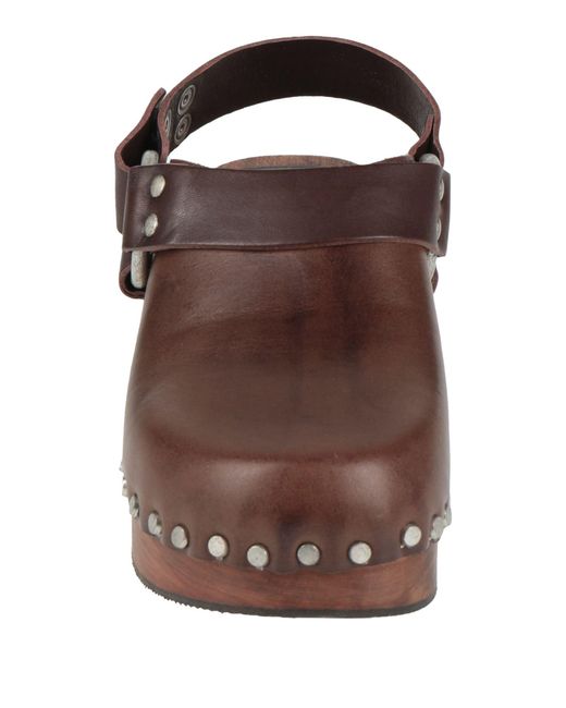 Re/done Brown Mules & Clogs Leather