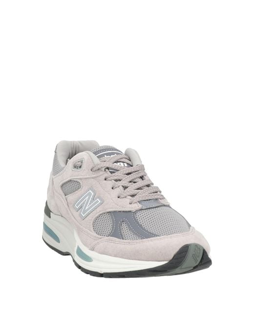 New Balance White 991 Sneakers Leather, Textile Fibers