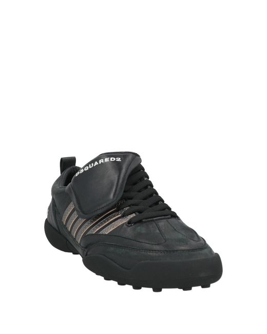 DSquared² Black Sneakers Goat Skin for men