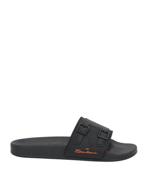 Santoni Black Sandals for men
