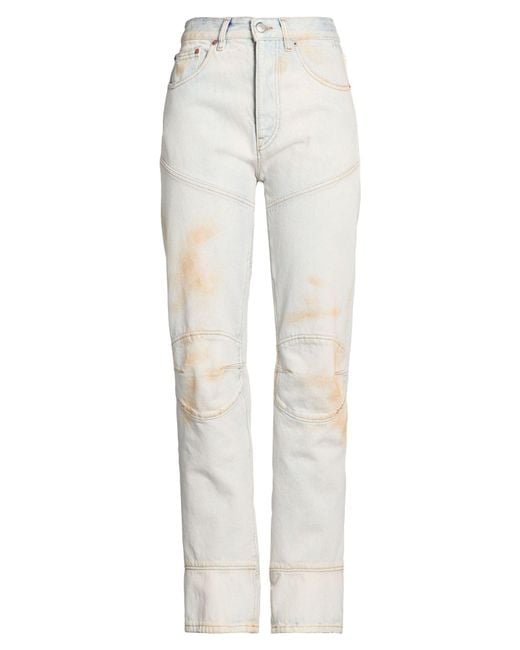 MM6 by Maison Margiela White Jeans Cotton