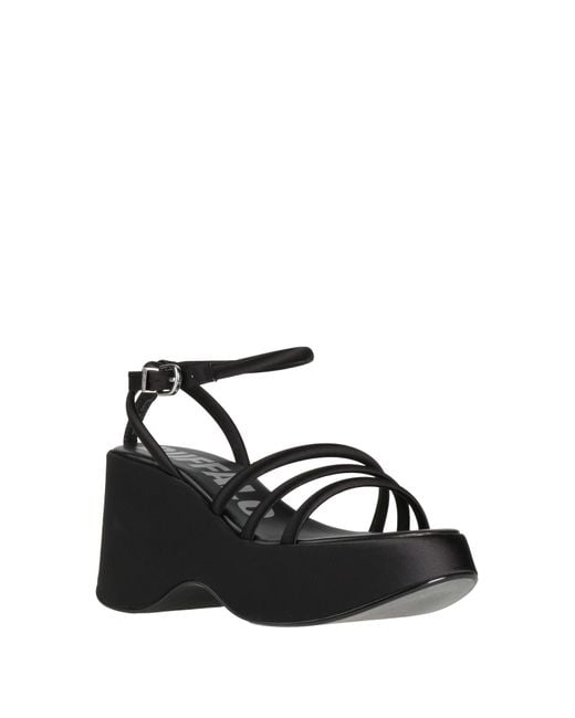 Buffalo Black Sandals Textile Fibers