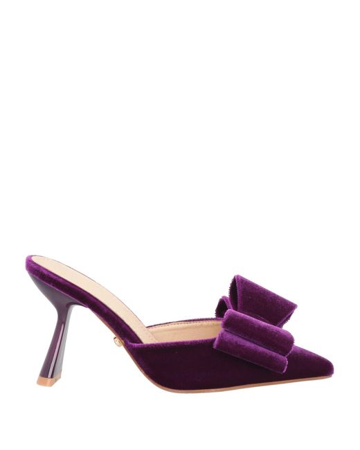 Twenty Four Haitch Purple Mules & Clogs