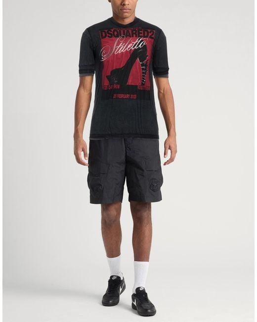 DSquared² Black T-Shirt Cotton, Polyamide for men