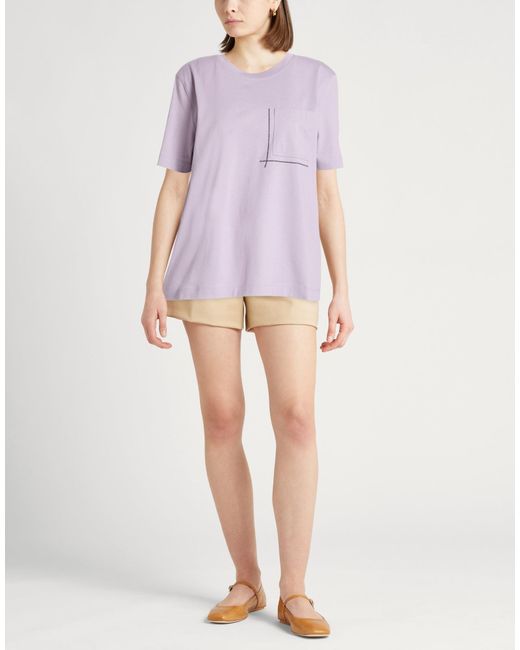 Brunello Cucinelli Purple T-Shirt Cotton, Brass