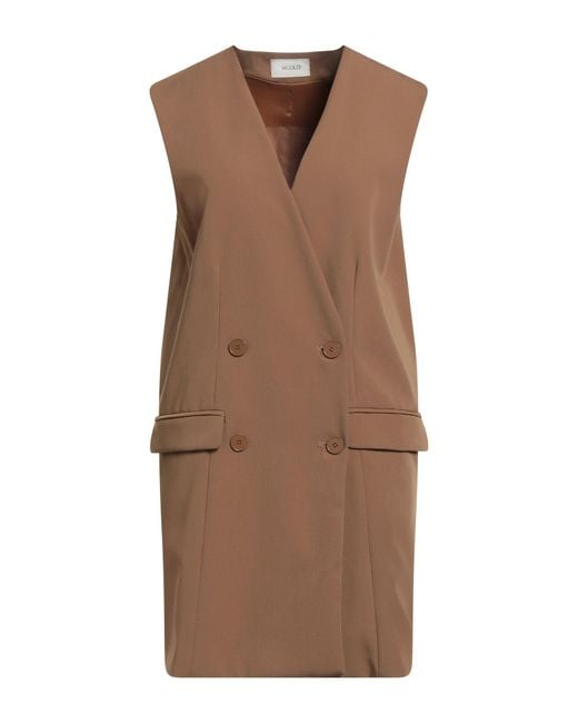 ViCOLO Brown Camel Blazer Polyester, Viscose, Elastane