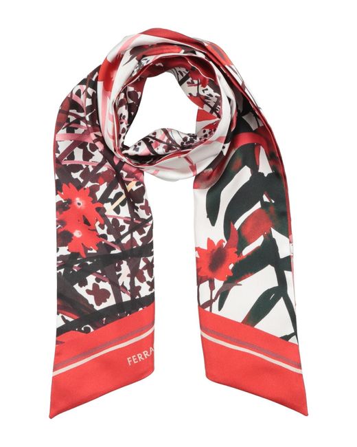 Ferragamo Red Scarf Silk