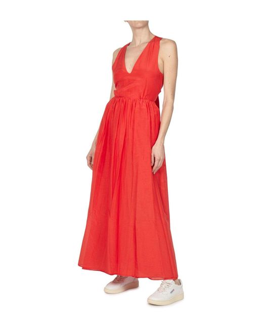 Semicouture Red Maxi-Kleid