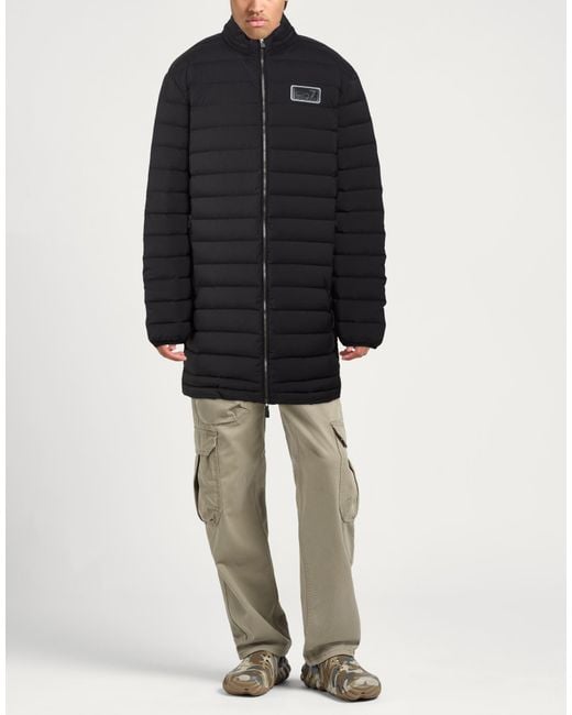 EA7 Black Puffer Polyester, Elastane for men