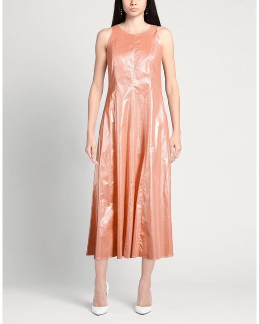 Caliban Pink Maxi Dress Cotton, Polyurethane, Elastane
