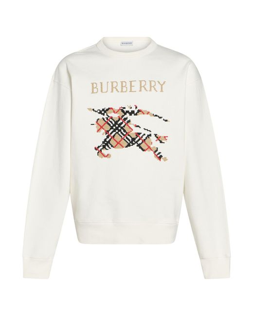 Burberry White Sweatshirt Cotton, Elastane for men