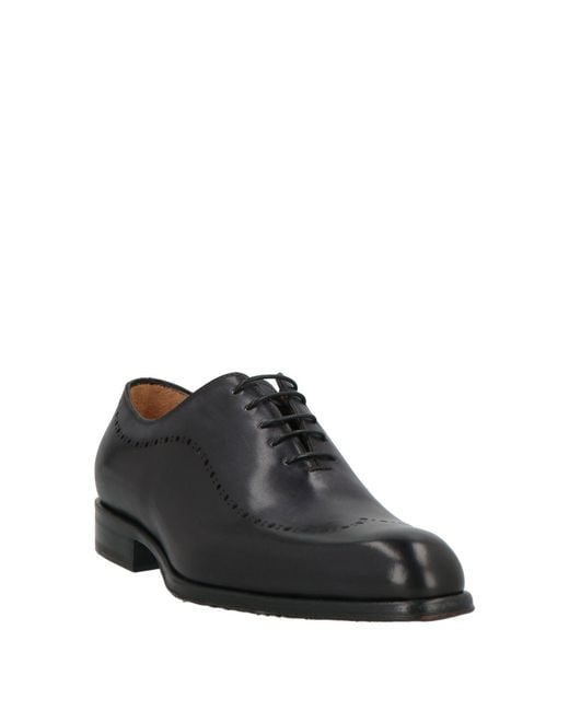 Sutor Mantellassi Black Lace-Up Shoes Leather for men