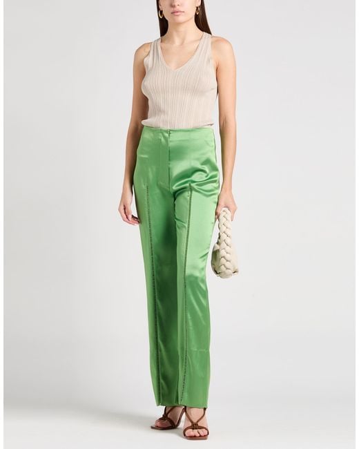 Nanushka Green Pants Triacetate, Polyester