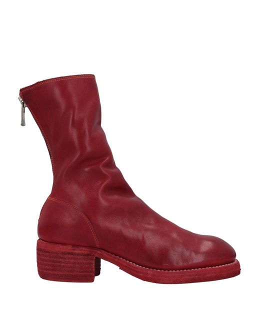 Guidi Red Ankle Boots