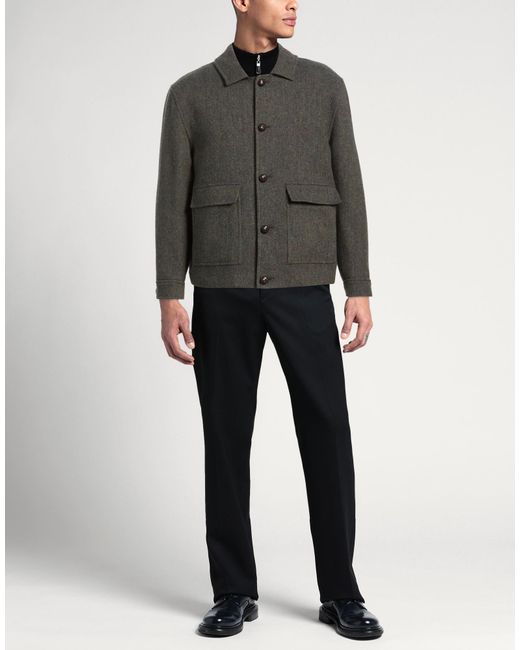 BRERAS Milano Gray Military Jacket Virgin Wool for men
