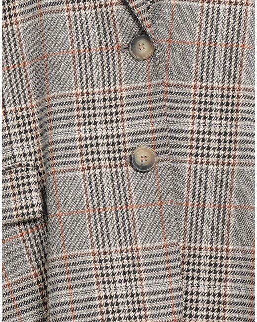 Haveone Gray Camel Blazer Polyester, Viscose, Elastane