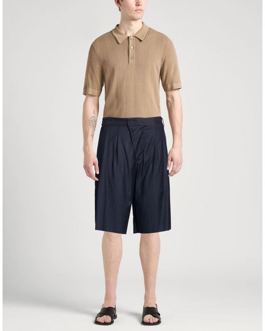 424 Blue Shorts & Bermuda Shorts Virgin Wool, Elastane for men