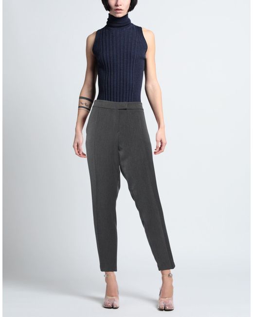 Clips More Gray Pants Polyester, Viscose, Elastane