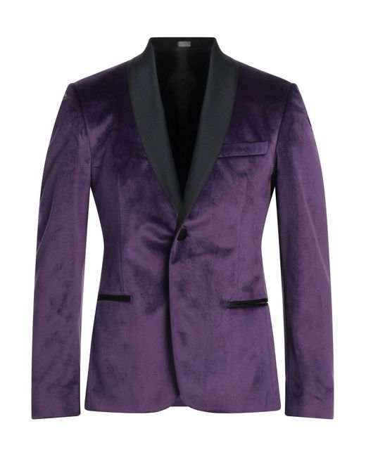Alessandro Dell'acqua Purple Blazer Polyester for men