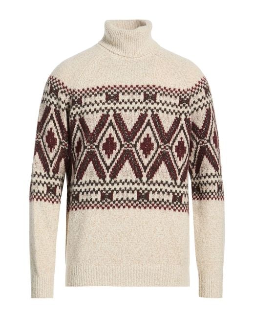 Brunello Cucinelli Natural Turtleneck Virgin Wool, Silk, Cashmere for men