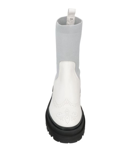 Eleventy White Ankle Boots