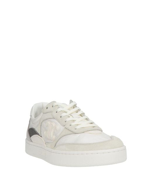 Céline White Sneakers Leather, Textile Fibers