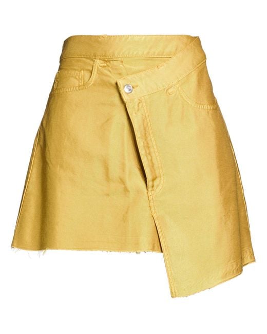 Department 5 Yellow Mini Skirt Cotton, Viscose