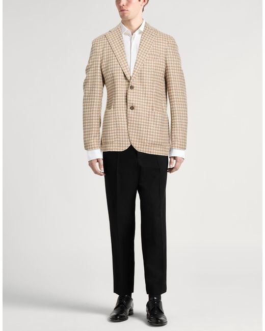 L.b.m. 1911 Natural Camel Blazer Virgin Wool, Silk, Cashmere for men