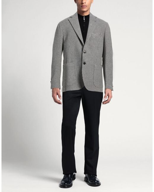 Luigi Borrelli Napoli Gray Blazer Virgin Wool, Cashmere for men