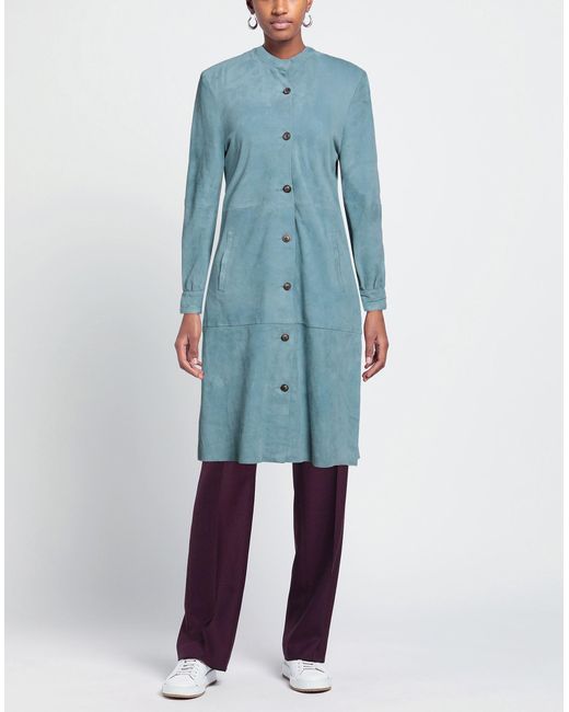 D'Amico Blue Overcoat & Trench Coat