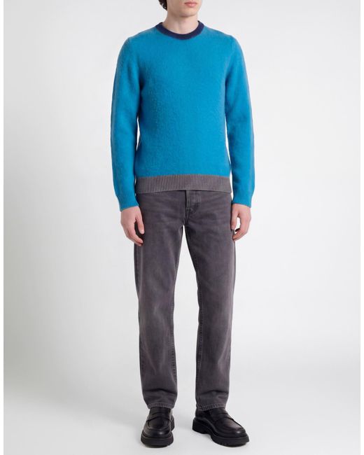 Alpha Studio Blue Sweater Merino Wool for men