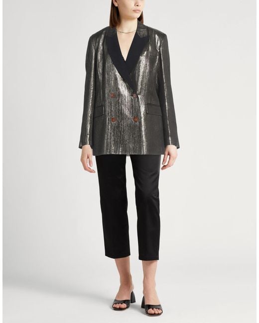 Alysi Black Blazer Acetate, Viscose, Metallic Fiber, Virgin Wool