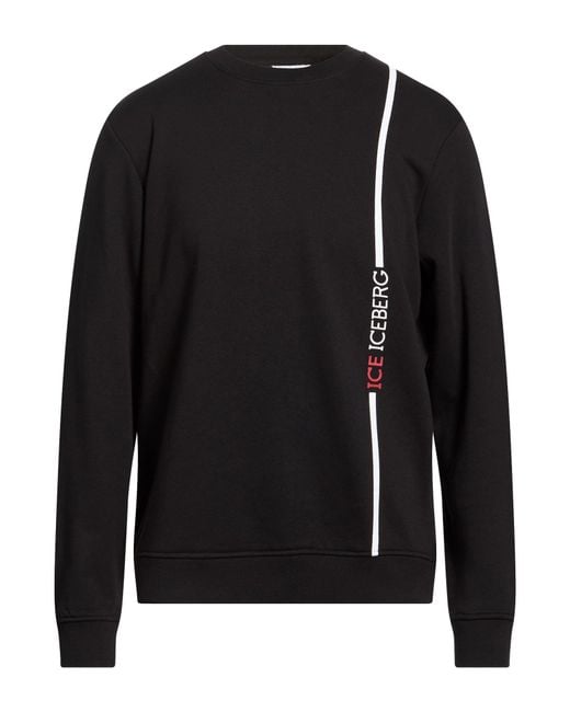 Iceberg Black Sweatshirt Cotton, Viscose for men