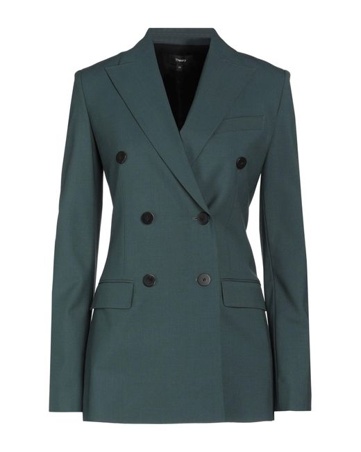 Theory Flannel Suit Jacket in Dark Green (Green) Lyst