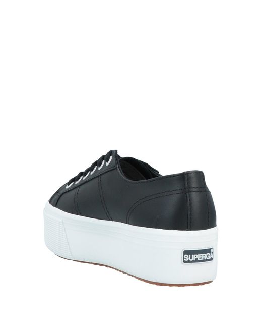 black leather superga trainers